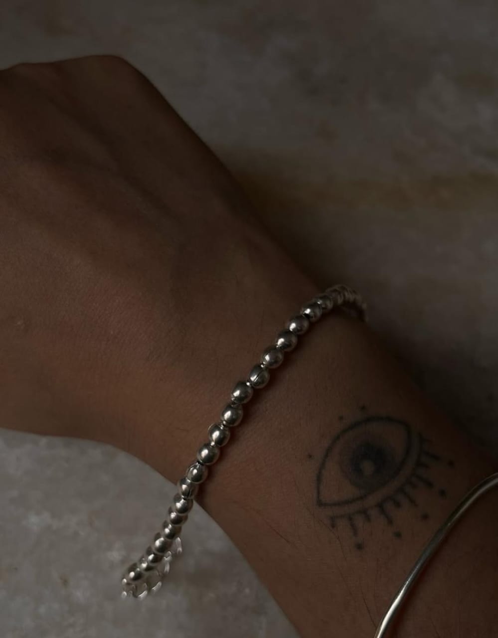 Plain Silver 5mm Balls Handcrafted 925 Sterling Silver Bracelet