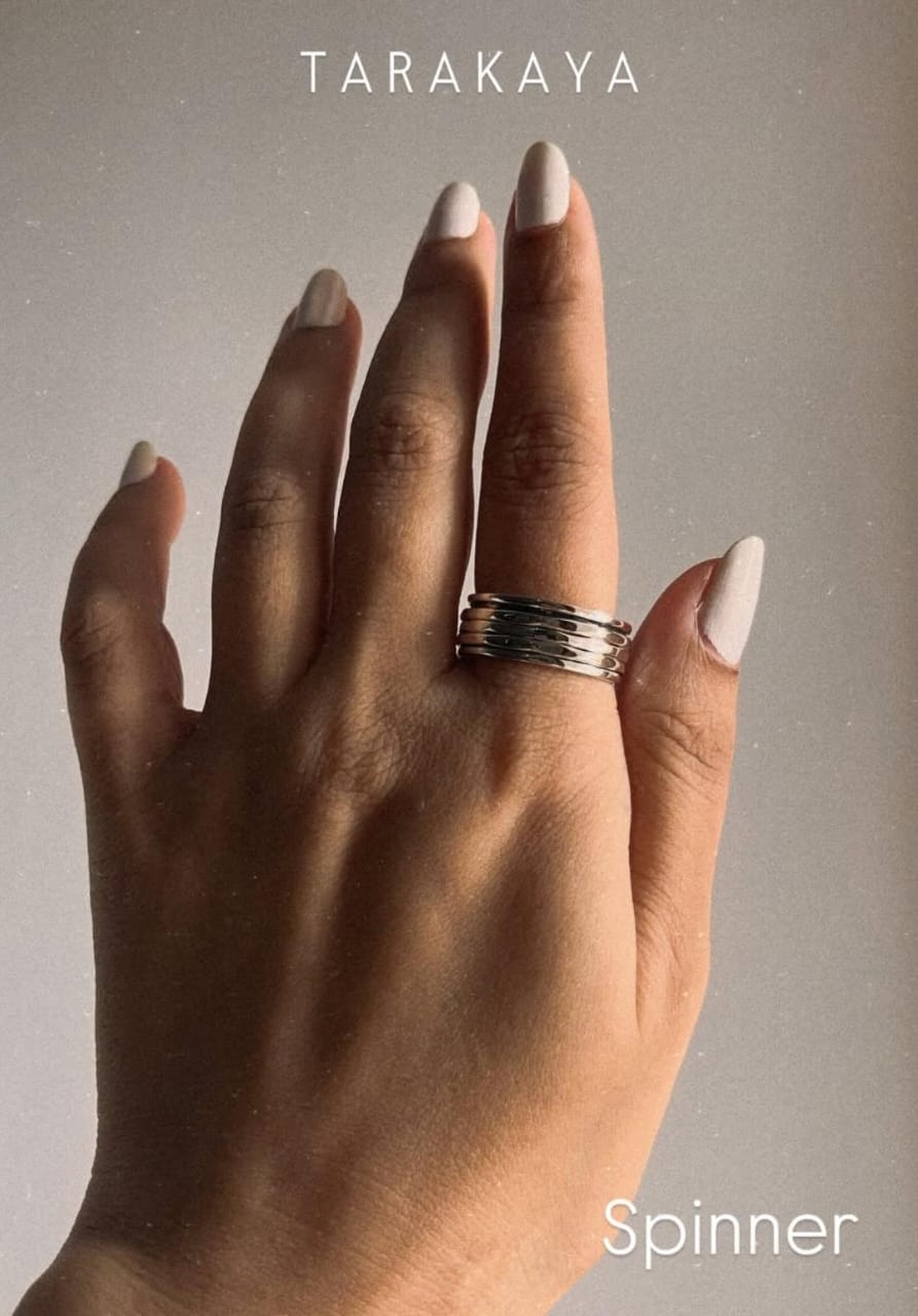 Hammered Spinner/ Meditation/ Jaap 925 Sterling Silver Ring