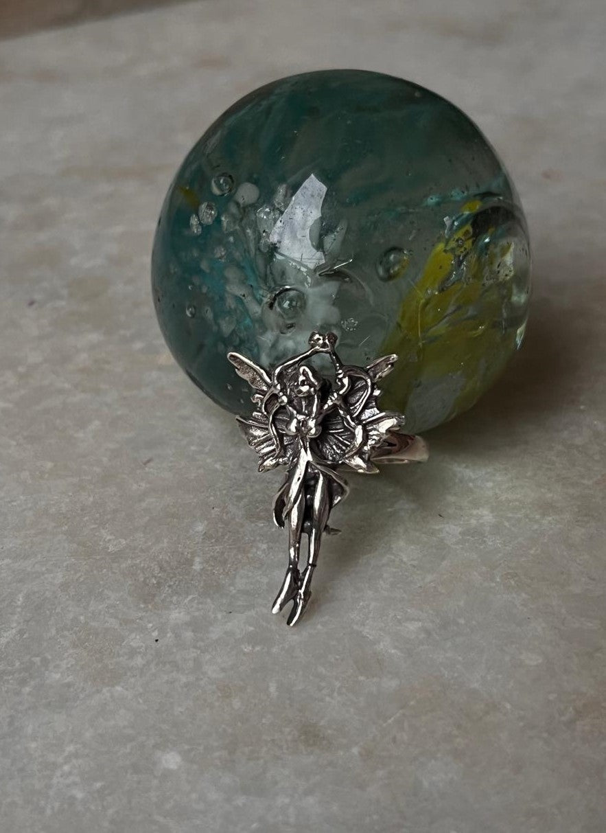Mystical Angel Adjustable 925 Sterling Silver Ring