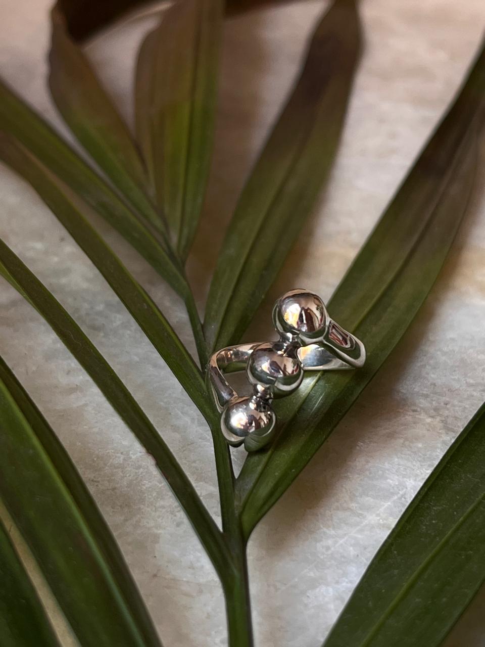 Unique Chunky Dots Adjustable Ring in 925 Sterling Silver