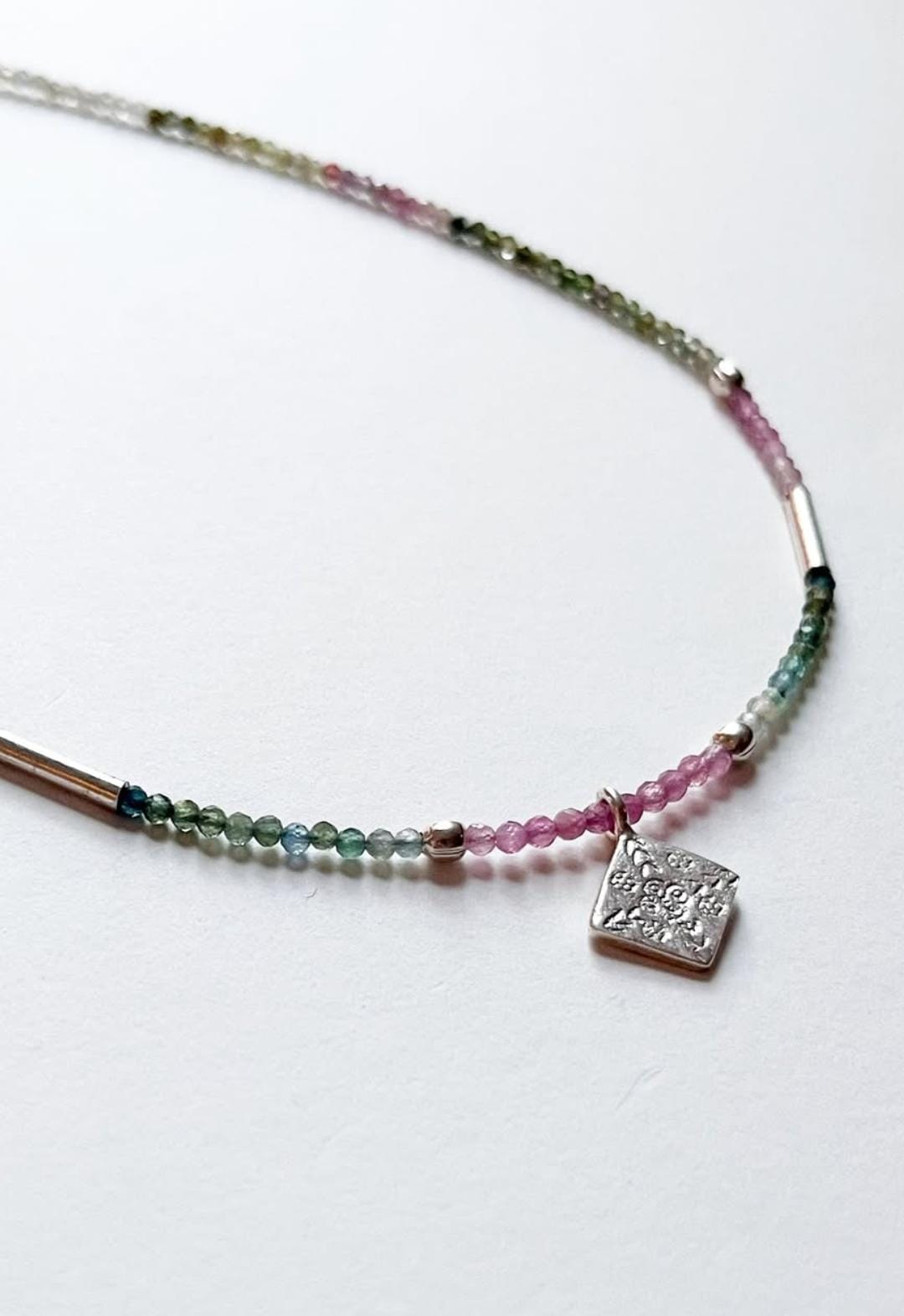 Multi Tourmaline Tribal Silver Choker 925 Sterling Silver Necklace