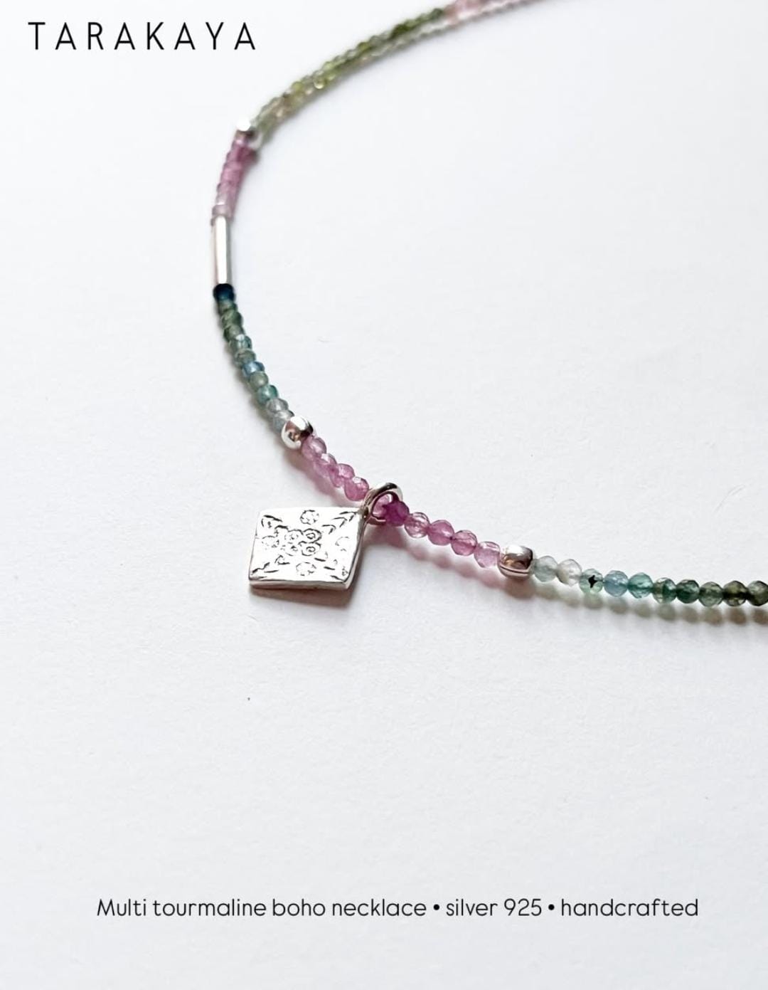 Multi Tourmaline Tribal Silver Choker 925 Sterling Silver Necklace