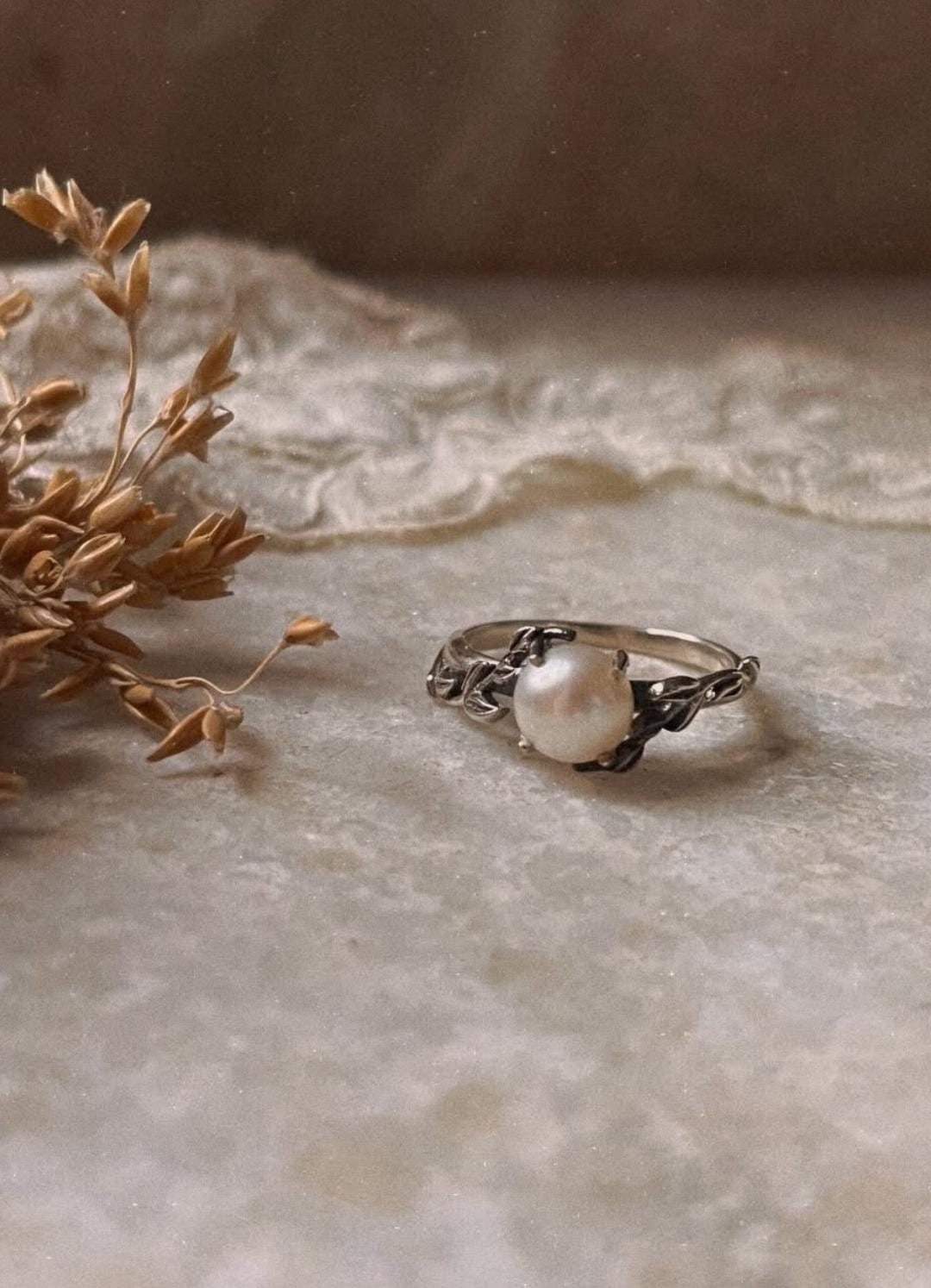 Forest Fresh Water Pearl 925 Sterling Silver Ring