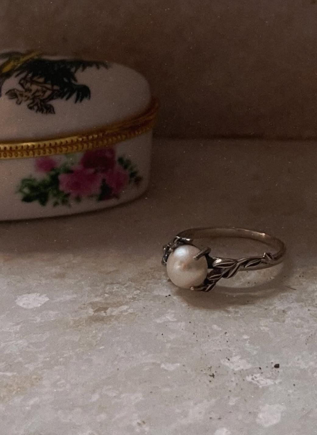 Forest Fresh Water Pearl 925 Sterling Silver Ring