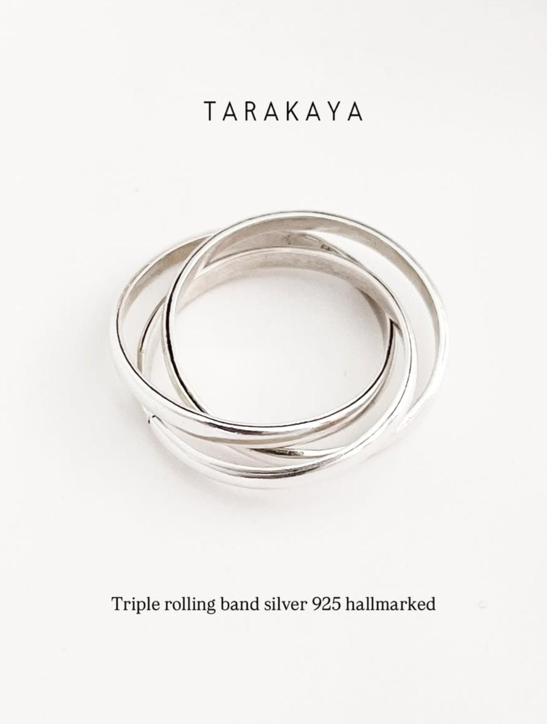 Triple Rolling Band 925 Sterling Silver Ring