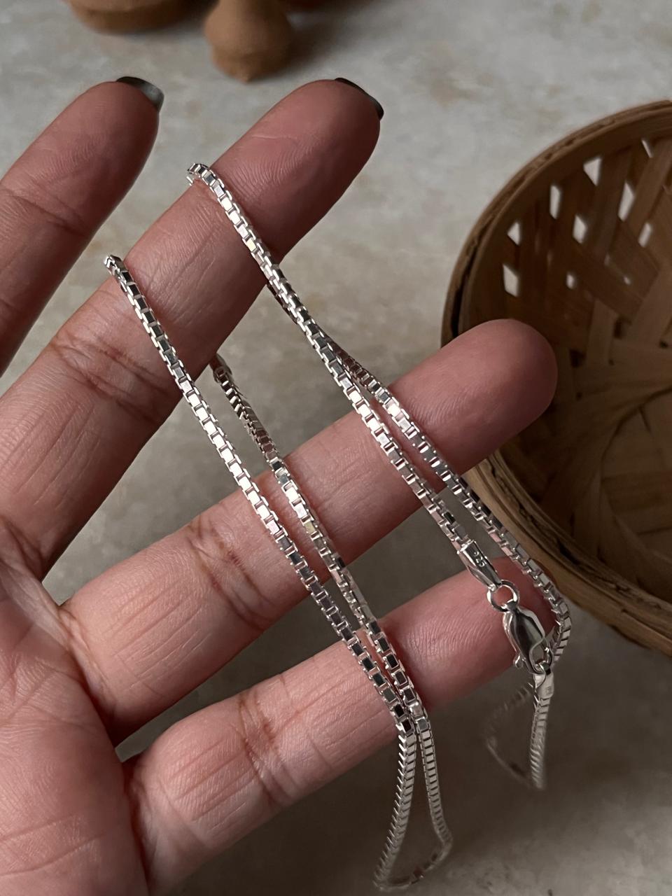 Chunky Large Box Chain 925 Sterling Silver Daily Wear Anklet
