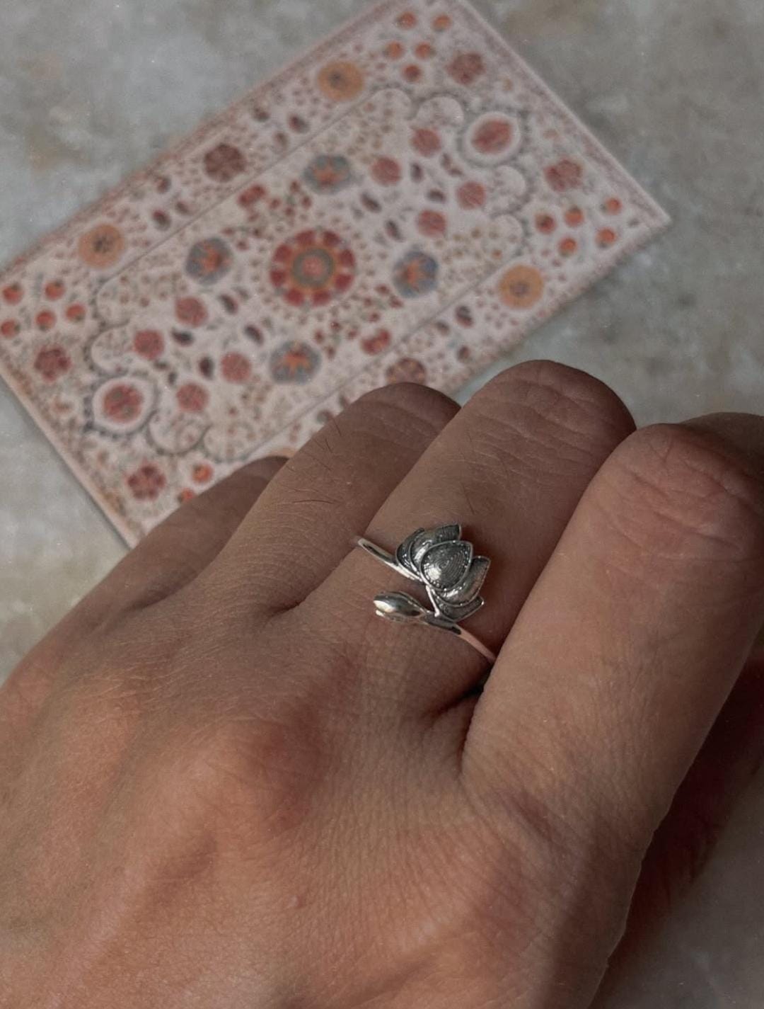 Lotus Bud 925 Sterling Silver Ring