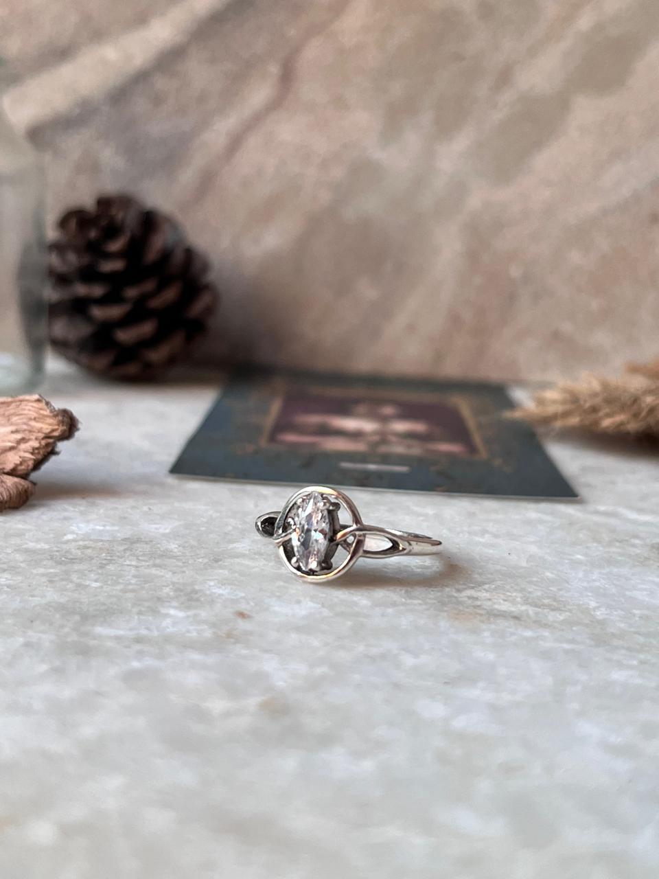 CZ Marquise Knot 925 Sterling Silver Ring