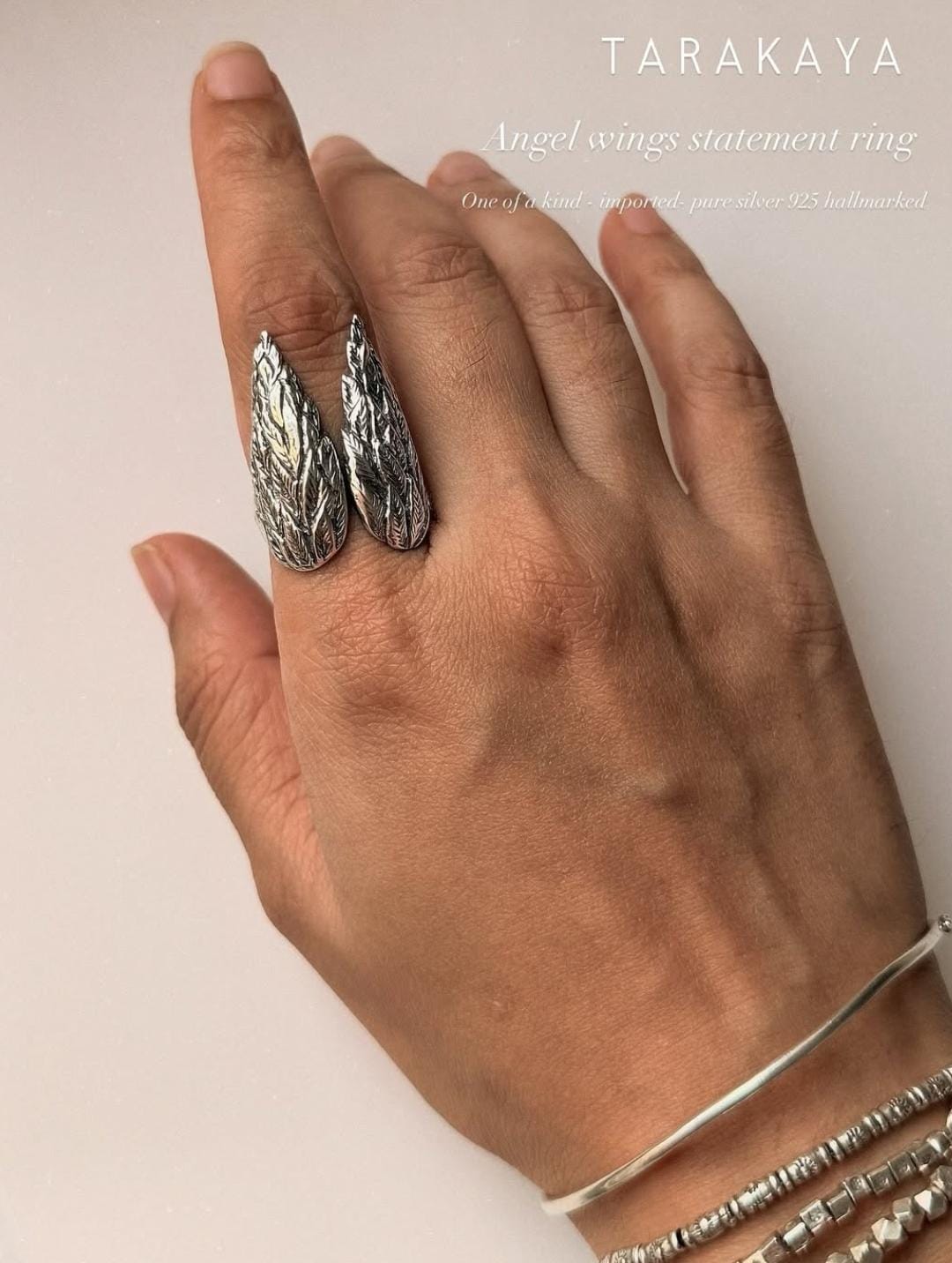 Angel Wings Adjustable 925 Sterling Silver Ring