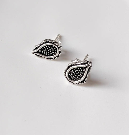 Antique Plain Oxidised Boho Studs 925 Sterling Silver Earrings