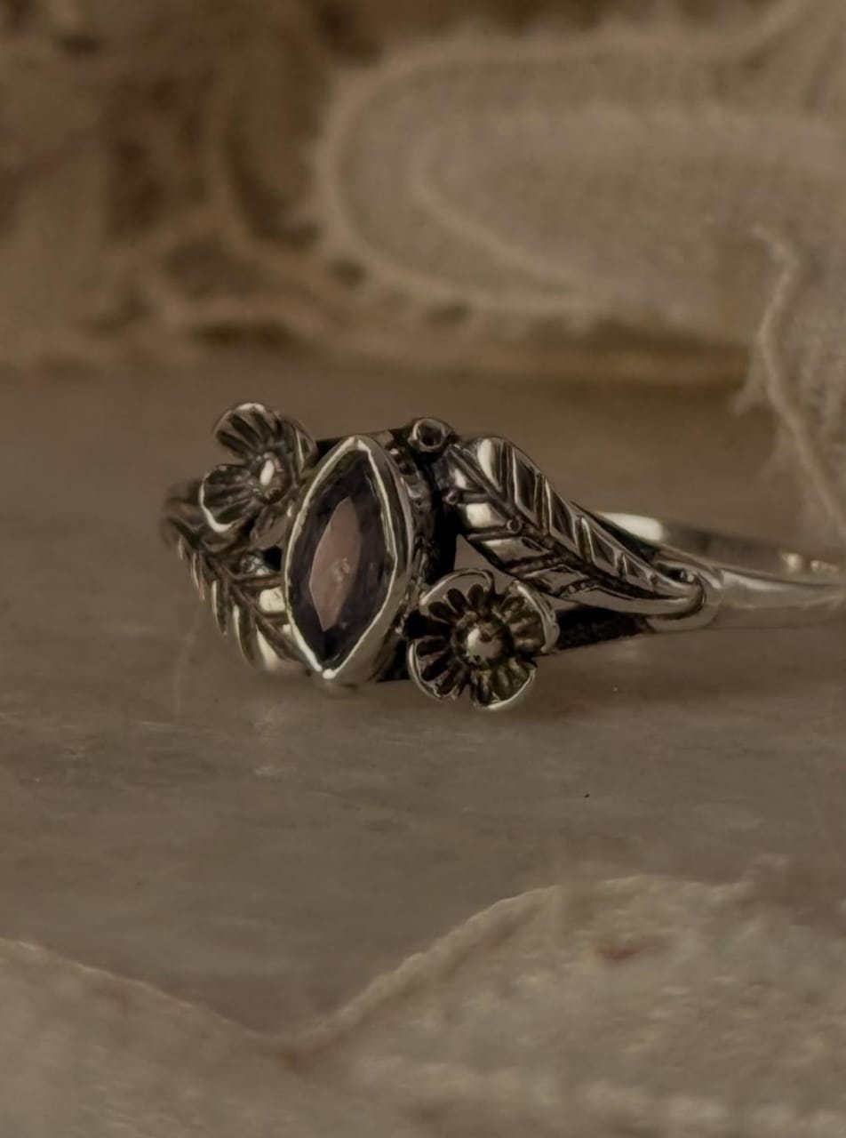 Iolite Marquise Forest Enchantment 925 Sterling Silver Ring