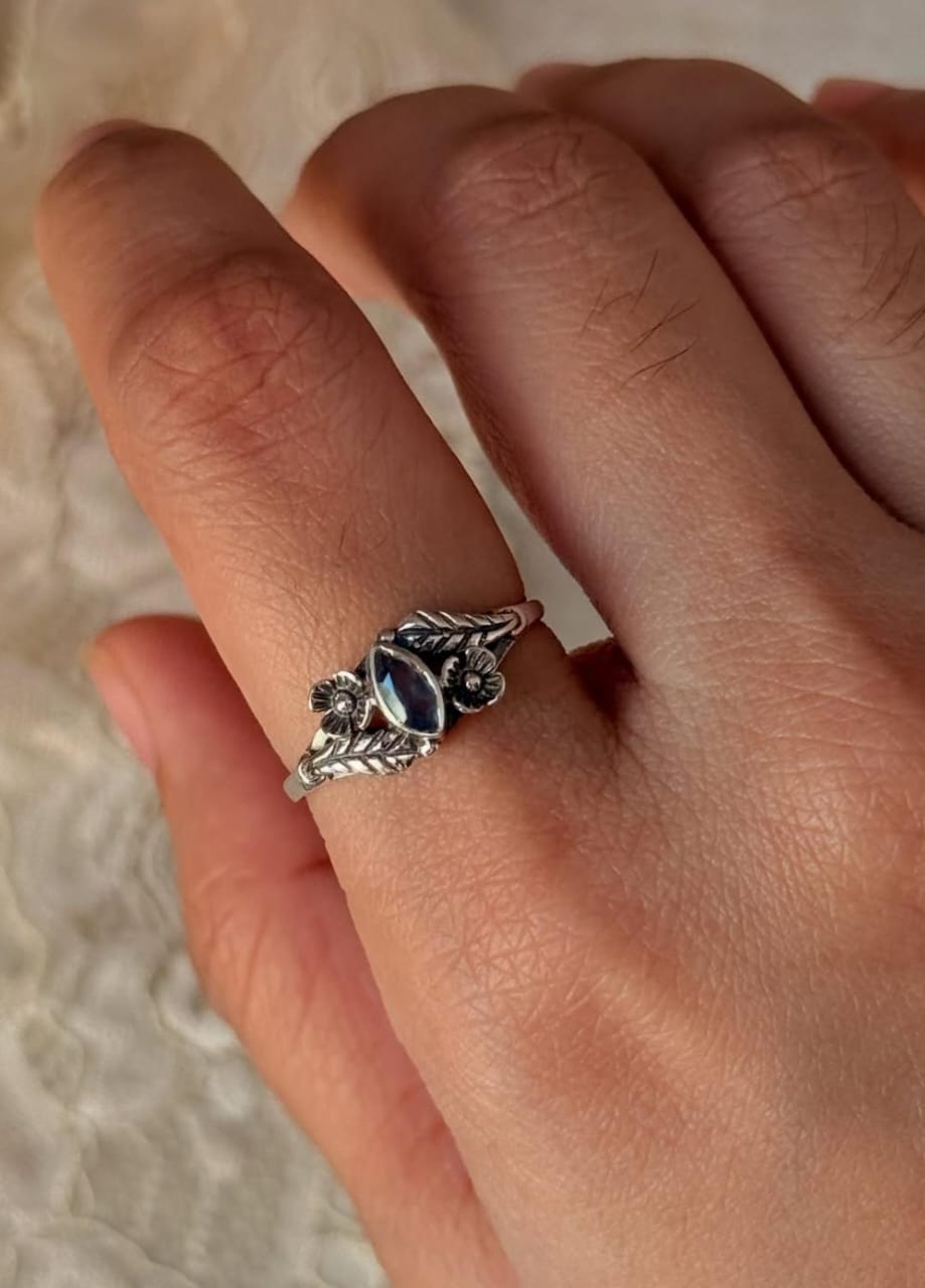 Iolite Marquise Forest Enchantment 925 Sterling Silver Ring
