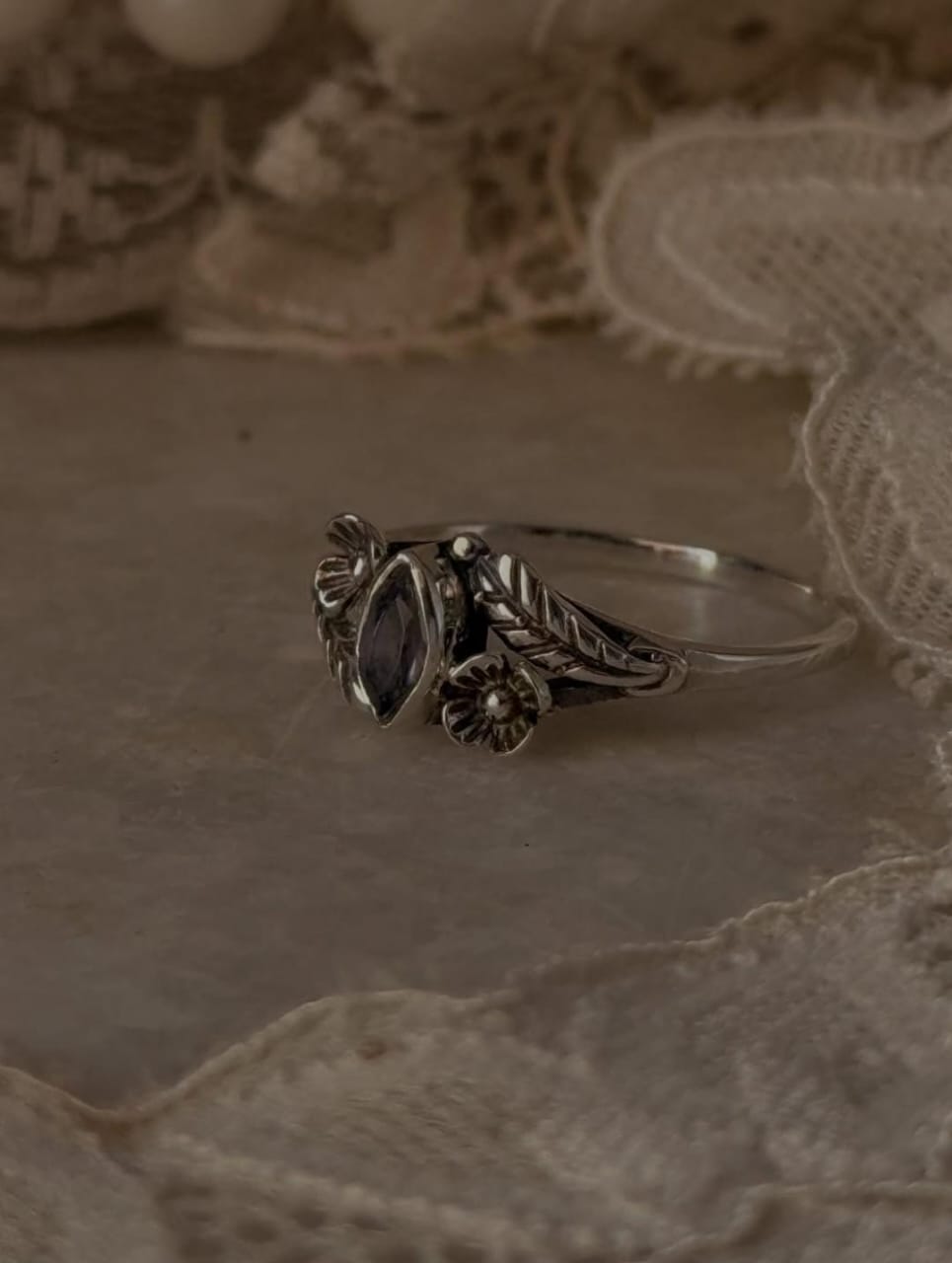 Iolite Marquise Forest Enchantment 925 Sterling Silver Ring