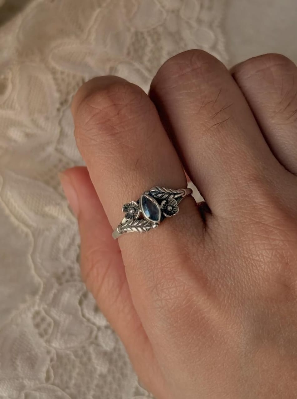 Iolite Marquise Forest Enchantment 925 Sterling Silver Ring