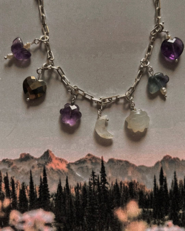 925 Sterling Silver Carved Natural Healing Crystals Collection Hand-carved healing crystal pendant in silver Detailed crystal carving bracelet handmade Carved rose quartz charm in 925 silver setting