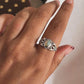Elegant vintage silver ring with opal stone