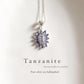 Tanzanite statement flower sterling silver pendant
