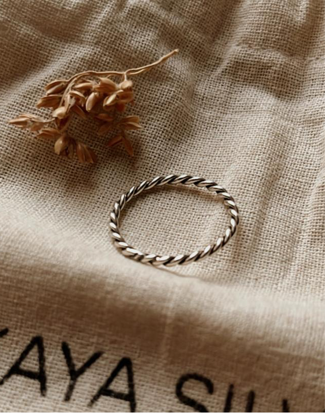 Elegant Loose Rope Minimal Stack Band Silver Ring
