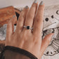 Stylish Square Cut Black Onyx Vintage Silver Band