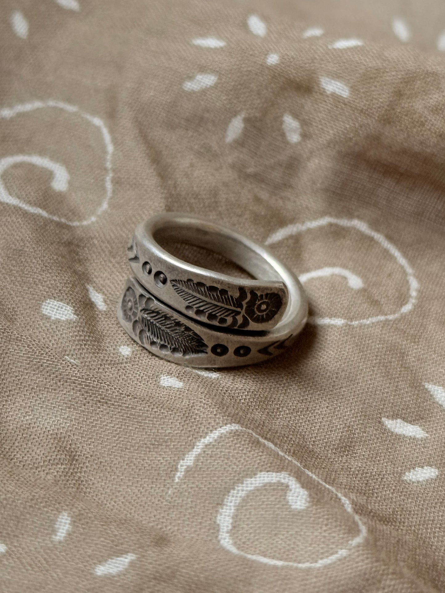 925 Sterling Silver Bohemian Hill Tribe Handcrafted Wild Sage Adjustable Ring