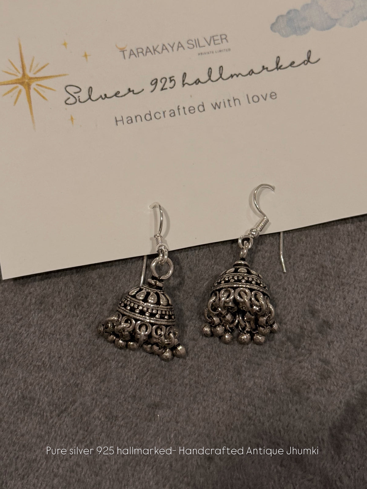 925 Sterling Silver Antique Classic Jhumki