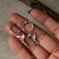 925 Sterling Silver Clear Quartz Heart, Balls Italian Hoops