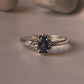 Charming Iolite ring in Victorian style, made of 925 silver