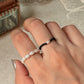 Natural Crystal Stretchy Fresh Water Pearl & Black Spinel Pearl Rings
