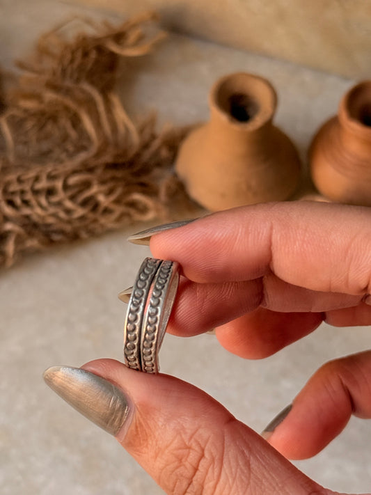 925 Sterling Silver Bohemian Hill Tribe Handcrafted Adjustable Ring