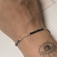 Natural Grandidierite Box Gradient & Silver 2mm Beads Handcrafted 925 Sterling Silver Bracelet