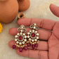 925 Sterling Silver Moissanite Polki,Dyed Ruby ,Cz & Fresh Water Pearls Gold Plated Statement Earrings