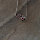 Ruby Lab Grown flowers Bouquet 925 Sterling Silver Necklace