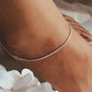 Sleek and stylish classic snake chain anklet in sterling silver