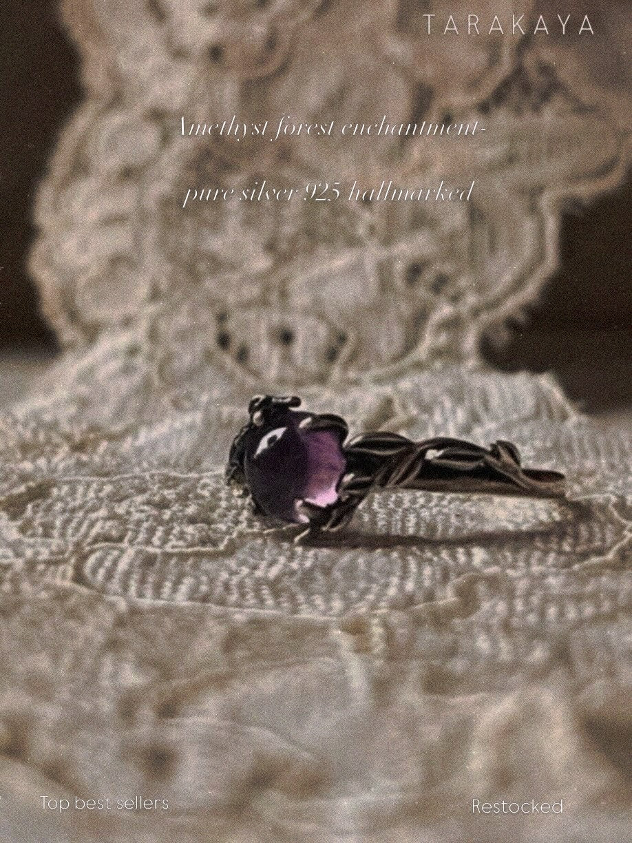 925 Sterling Silver Amethyst Forest Enchantment Ring