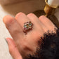 925 Sterling Silver Multi Tourmaline Flower Statement Ring