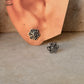 925 Sterling Silver Antique Plain Oxidised Boho Studs Earrings