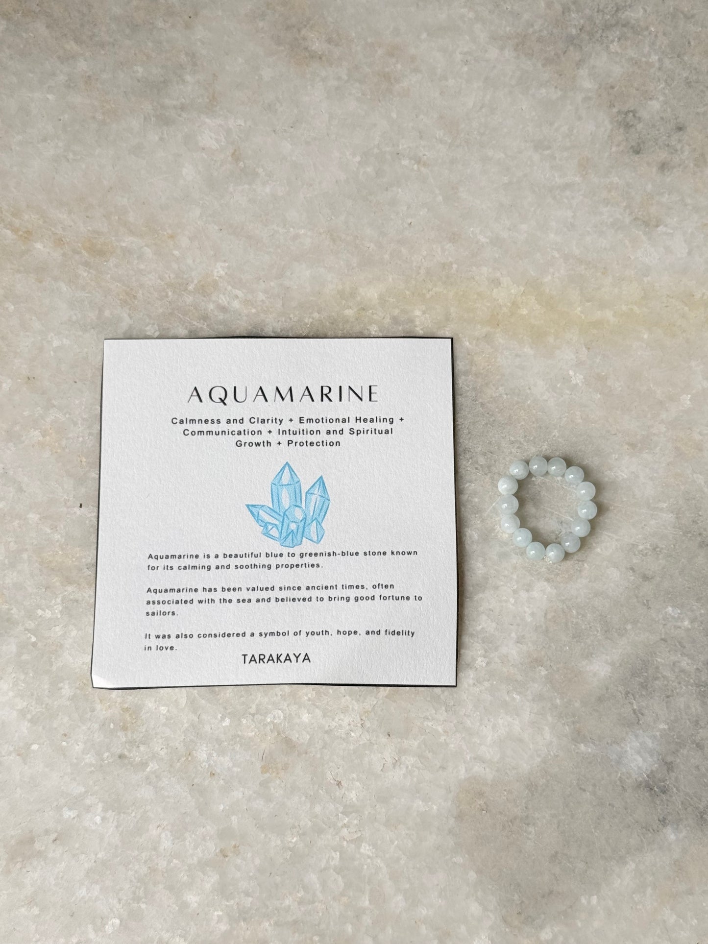 Natural Crystal Aquamarine 4mm Stretchy Rings