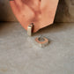 925 Sterling Silver Chunky Italian Square Half Hoops Earrings