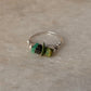 925 Sterling Silver Turquoise Chips With Silver Balls Wire Wrapped Handcrafted Ring