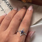 Handcrafted Lapis Lazuli Flower Silver Ring with Intricate Details