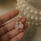 925 Sterling Silver Rose Quartz Tumble with Fresh Water Pearl Handcrafted Studs