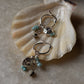 925 Sterling Silver Larimar, Turquoise, Dalmatian Jasper With Paper Clip Chain Earrings