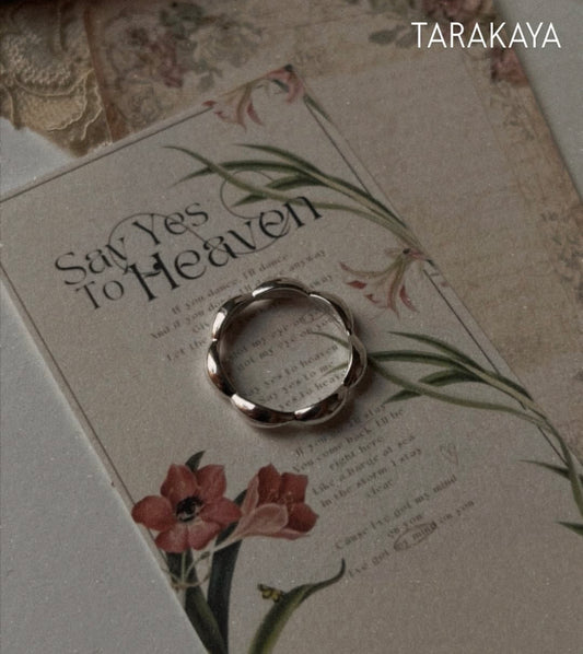 Flower Edge 925 Silver Band Ring