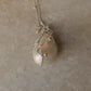 925 Sterling Silver One Of a Kind Baroque Pearl -White Topaz North Star Charm - Cable Dot Chain Handcrafted Necklace