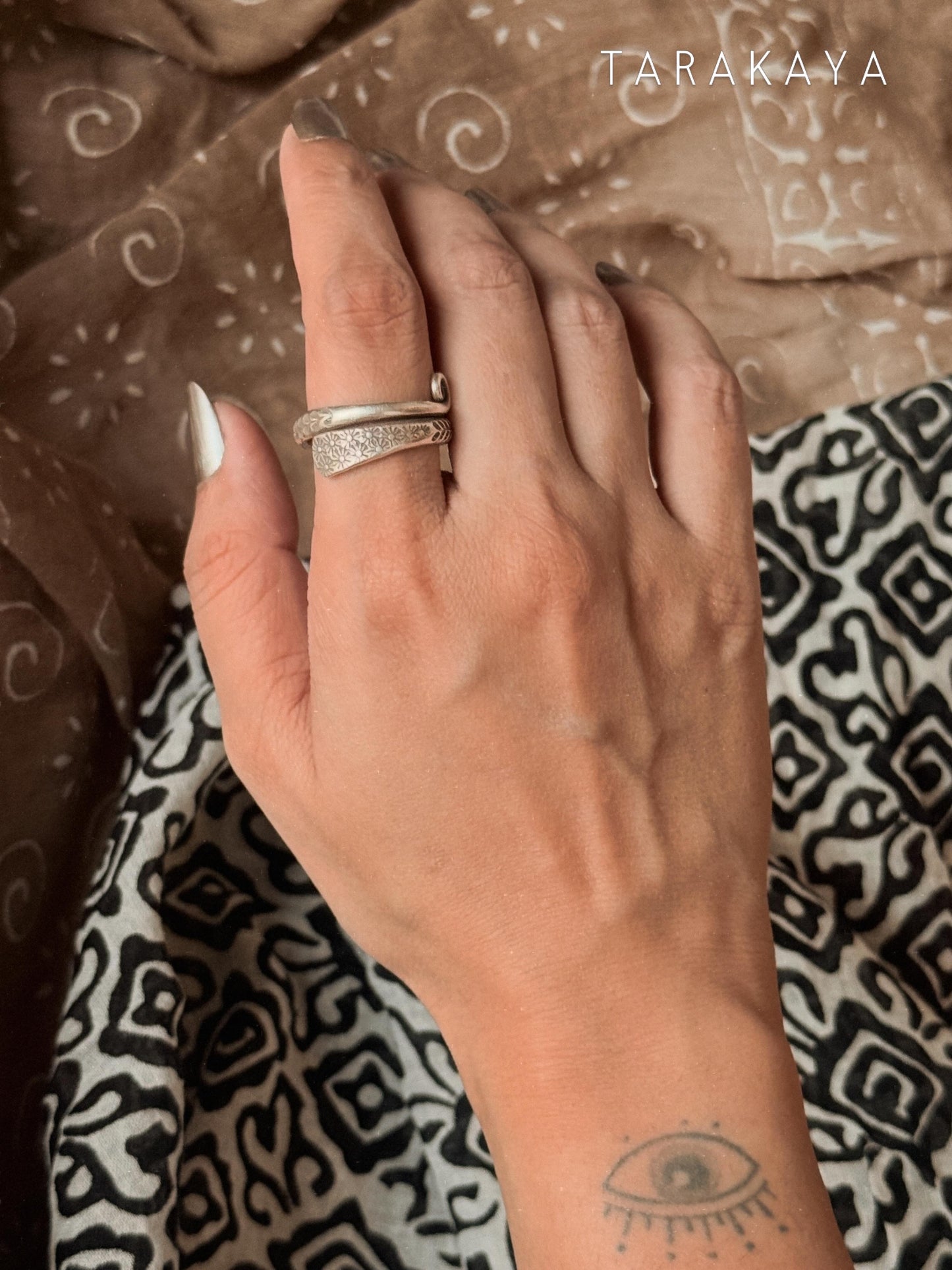 925 Sterling Silver Bohemian Hill Tribe Earth Song Spiral Handcrafted Adjustable Ring
