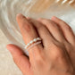 Natural Crystal Stretchy Light Shade Rose Quartz 2mm & Fresh Water Pearl Rings