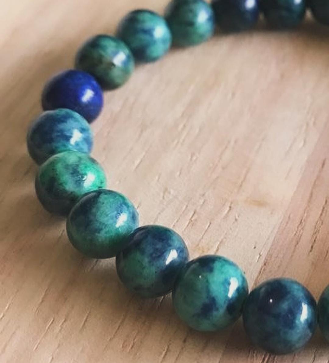 8MM Azurite Bracelet for Spiritual Clarity