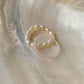 Natural Crystal Stretchy Light Shade Rose Quartz 2mm & Fresh Water Pearl Rings