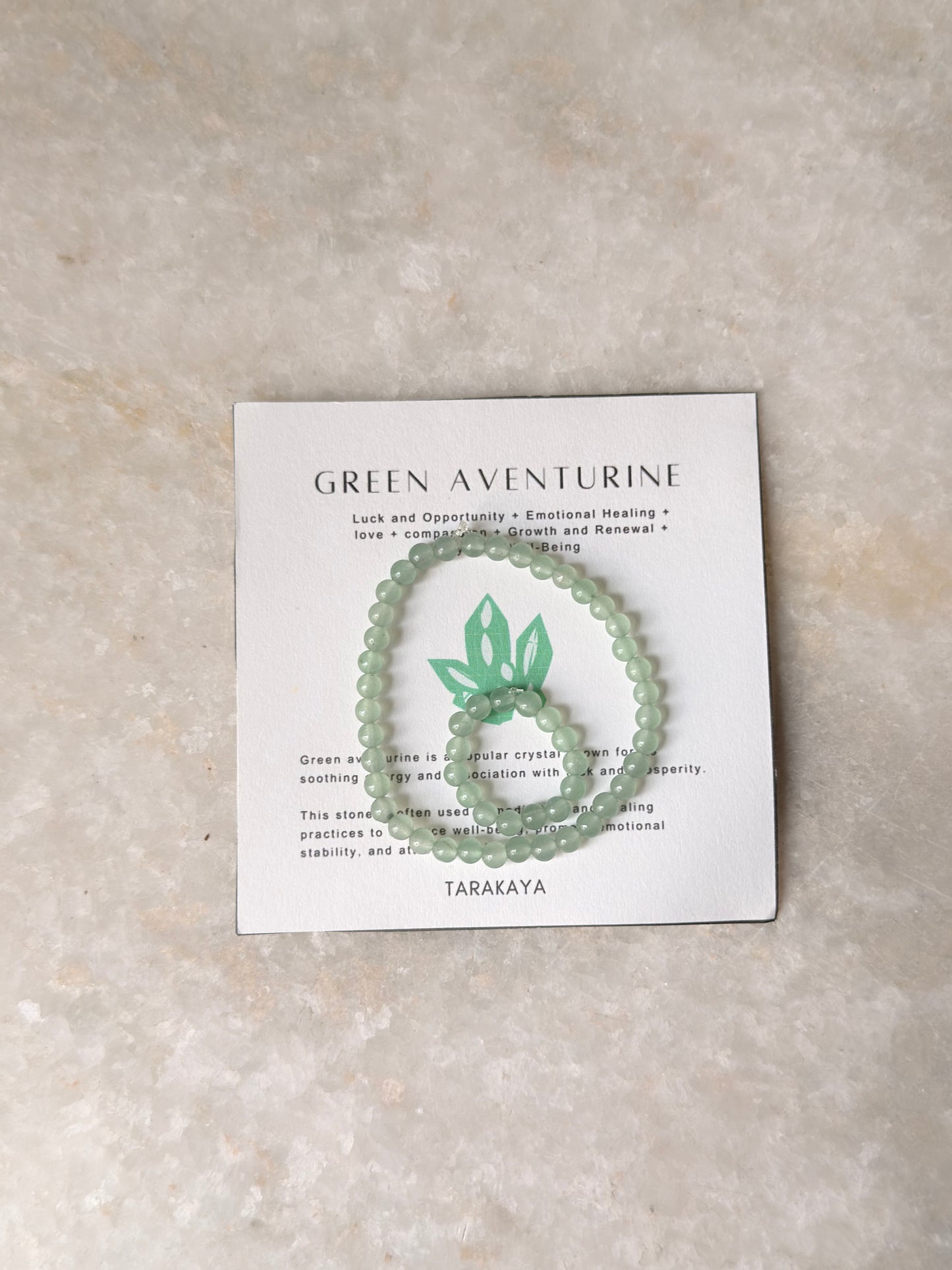 Natural Crystal Green Aventurine 4MM Stretchy Rings & Bracelet