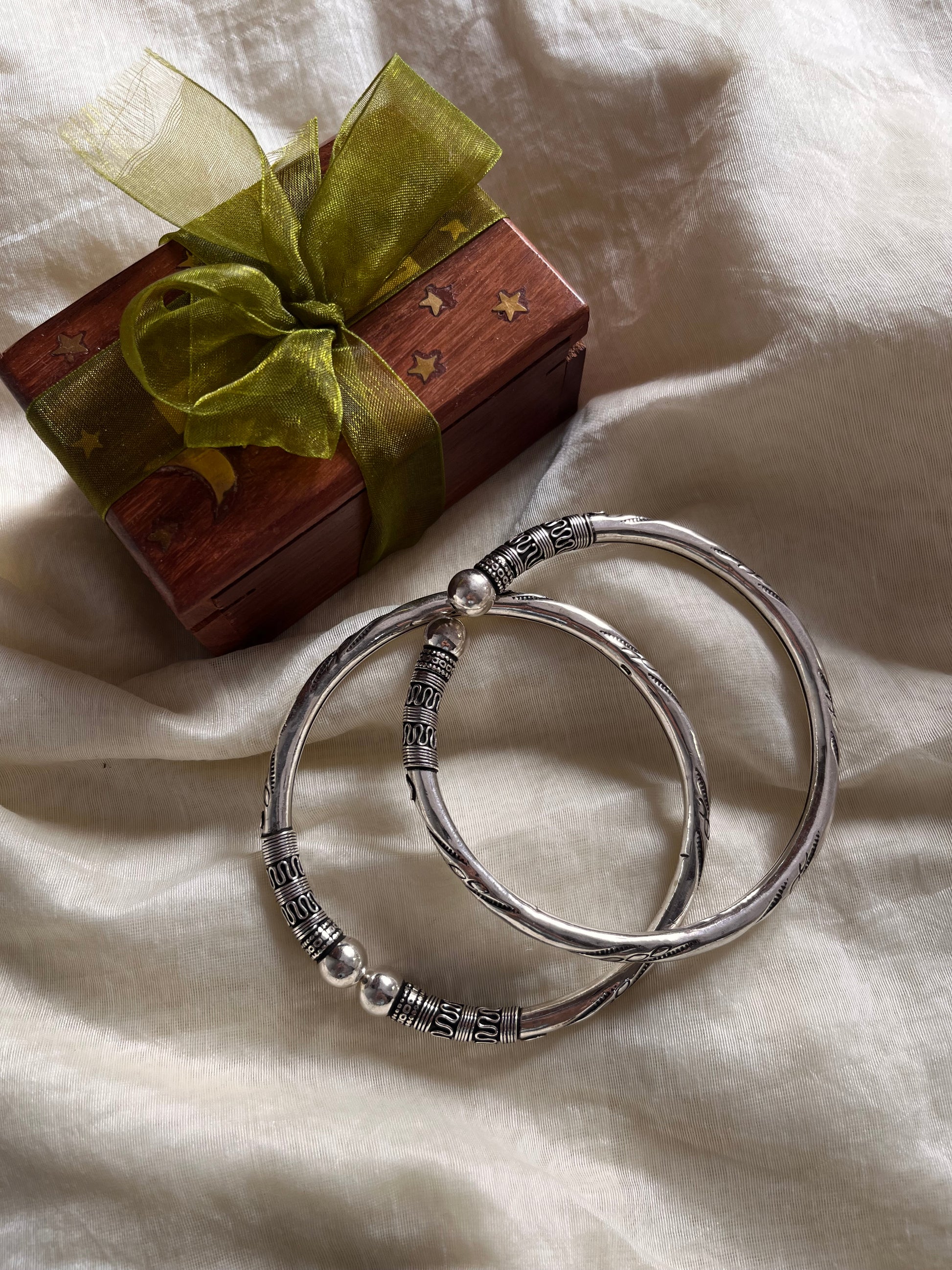 Sterling Silver Leg Kada - Design 2 for Traditional Style